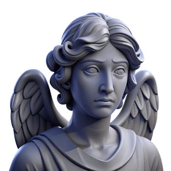 gorgeous harmonious contemporary Portrait of a weeping angel statue, moonlight, gothic style perfect clarity png
