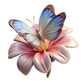 mesmerizing elegant A delicate butterfly resting on a flower, illuminated by soft, natural light, rendered in a highly detailed, macro style gallery standard png