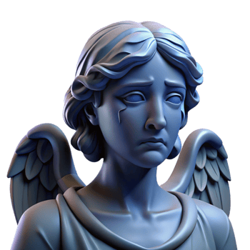 dazzling sought after Portrait of a weeping angel statue, moonlight, gothic style png