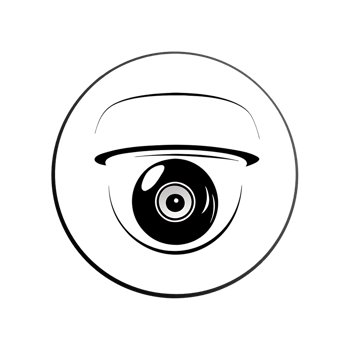 round CCTV design, line art, with transparent background png