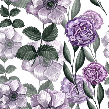 Watercolor seamless pattern with different wild flowers. Beautiful floral pattern perfect for textile design. Cute background for fabric, textile, wallpaper. Meadow with flowers. png
