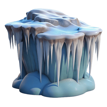 dreamy splendid A frozen waterfall with icicles, crisp winter light, photorealistic style 4K png