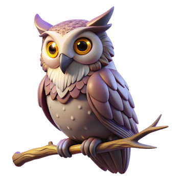 splendid nordic A wise old owl perched on a branch, moonlight, mystical atmosphere, fantasy art style artisan png
