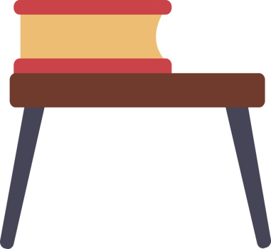 A book on a table with a wooden stool png