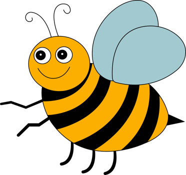 A cartoon bee with a smile on its face png