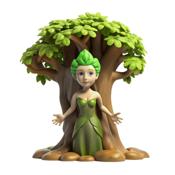 magnificent gothic A dryad emerging from an ancient oak tree, dappled sunlight, Pre Raphaelite style 8K png