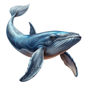 alluring mid century A majestic humpback whale breaching the ocean surface, dramatic lighting, watercolor painting style original png