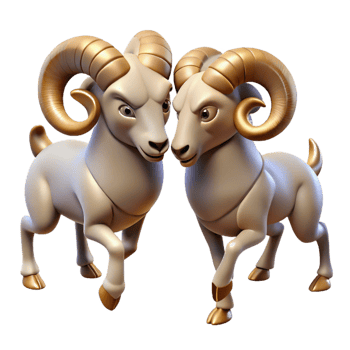 mesmerizing modern A pair of fighting rams, mountain landscape, dramatic lighting authentic png