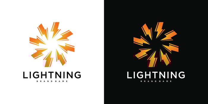 Abstract sun logo icon. lightning circle or energy. Premium vector