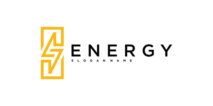 Energy logo, abstract letter S and lightning vector