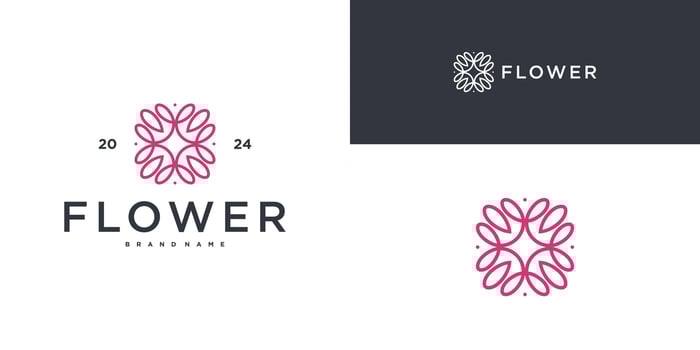Abstract elegant flower logo design. Premium vector