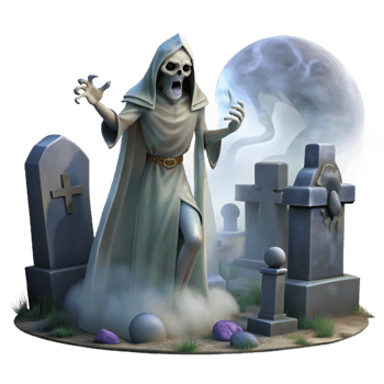 unparalleled contemporary A mysterious Banshee wailing in a foggy graveyard, moonlight filtering through the mist, Gothic horror style exclusive png
