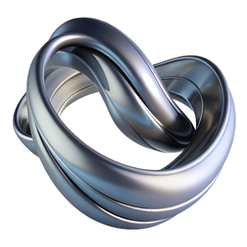 calm captivating A flowing, ribbon like form made of liquid metal, with a chrome finish, twisting and turning in a dynamic pose. Studio lighting refined png