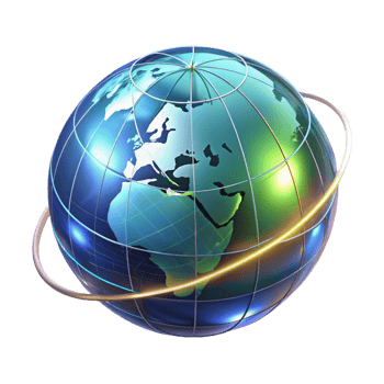 spectacular quintessential A holographic projection of Earth, rotating slowly, continents outlined in glowing lines, dark space background with subtle nebulae, digital art style png