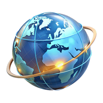 majestic quintessential A holographic projection of Earth, rotating slowly, continents outlined in glowing lines, dark space background with subtle nebulae, digital art style png