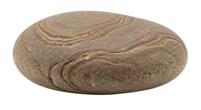 Smooth River Stone with Unique Texture on Transparent Background png
