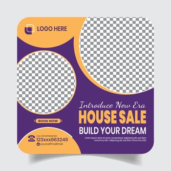 Modern Villa Social Media Post Or Web Banner Templates vector
