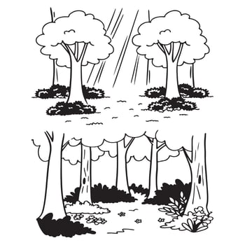 illustration of a tree in the forest vector