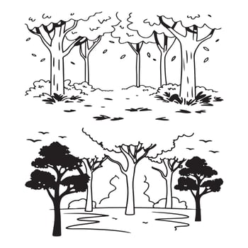Tree in the forest vector
