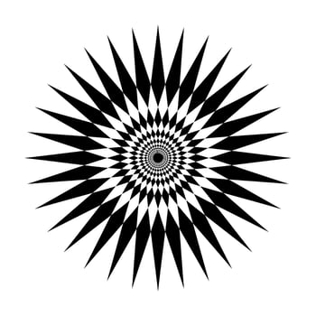 star shape swirl isolated on white background, radius art line star swirl and cycle wave, optical line wave twirl black circle, dynamic motion curve of lines flowing wave, lines wave shaped star vector