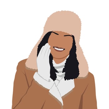 african american black woman winter cloth vector