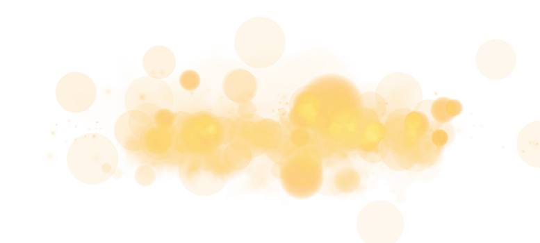 Explore the enchanting Bokeh Effect featuring glowing yellow orbs and soft sparkling lights on a transparent background png
