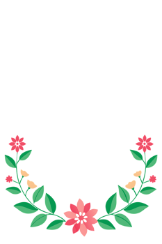 Floral border design with soft colors on a white background for event decoration png