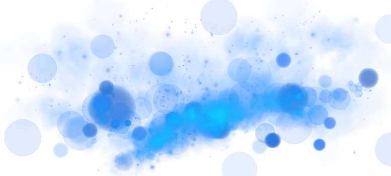 A Beautiful Blue Bokeh Effect Featuring Glowing Orbs and Soft Sparkles, Set Against a Transparent Background png
