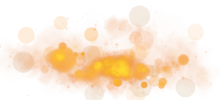 A stunning Glowing Orange Bokeh Effect featuring Soft Orbs and beautiful Sparkles on a Transparent Background png