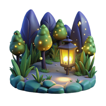 dramatic majestic A group of fireflies illuminating a dark forest, nighttime, magical and enchanting, fantasy art style original png