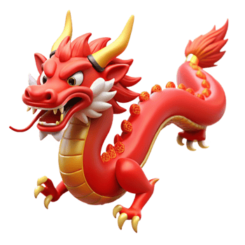 dramatic joyful futuristic A Chinese dragon dancing in the sky during a festival, vibrant red and gold light, Chinese mythology art style museum quality png