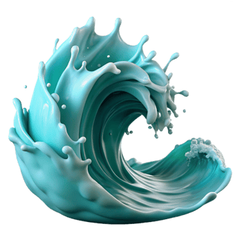splendid exemplary A crashing ocean wave, turquoise water, spray and foam, dramatic lighting, dynamic and powerful, png