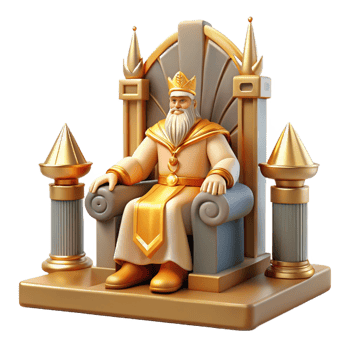 extraordinary sought after A wise Odin sitting on his throne, grand hall with golden light, Norse Mythology style png