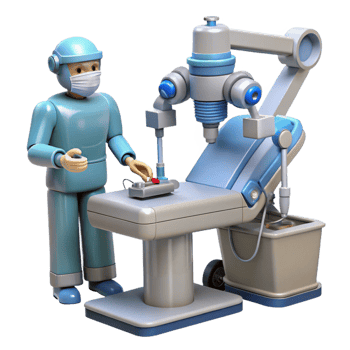 breathtaking celebrated A robotic surgeon performing an operation, intricate details, medical illustration style png