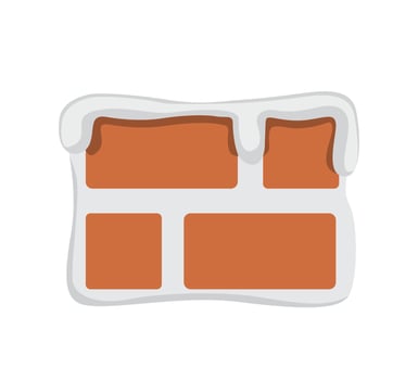 icon bricks and plaster walls isolated on white, construction wall bricks for symbol, illustrations red brown bricks wall, the wall of construction brick stone industry vector