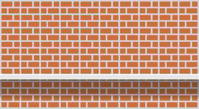 wall red brick pastel with shelf for background, wall red brown brick bathroom and shelf, brick pattern wall structure of architecture, cement wall red brick full image, old cement block for display vector