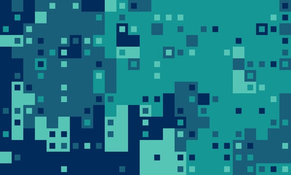 Abstract teal and navy blue pixelated pattern. Perfect for tech, digital, or modern design projects. Evokes feelings of data, technology, and connectivity. vector