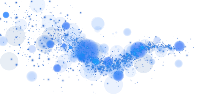 A mesmerizing blue bokeh effect featuring glowing orbs and soft sparkles on a transparent background. png