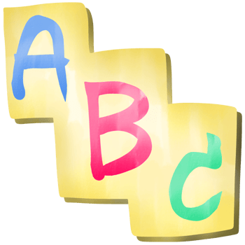 ABC on orange sign for classroom decoration png