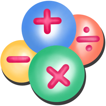 Plus, minus, multiply, and divide signs png