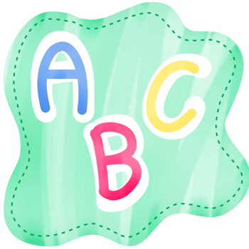 ABC on green label png