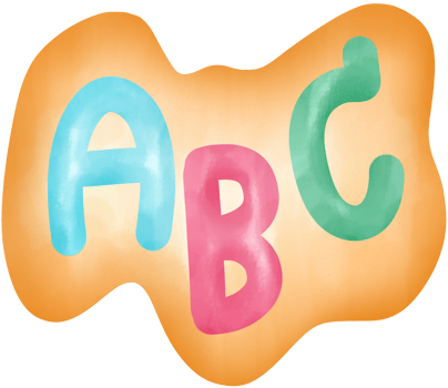 ABC on orange label png