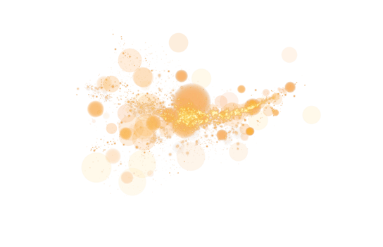Experience the Bokeh Effect with Glowing Orbs and Soft Sparkles in a vibrant Orange and Yellow composition png