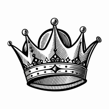 Vintage Hand Drawn Crown Illustration for Royalty and Elegance in Design vector