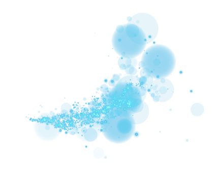 A mesmerizing soft blue bokeh effect featuring glowing orbs and sparkles set against a transparent background png