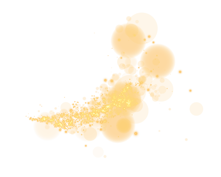 Experience the stunning Golden Bokeh Effect created with Glowing Orbs and Soft Sparkles against a Transparent Background png