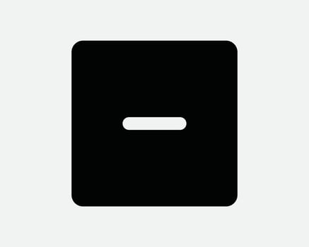 Negative Black Solid Box Minus Less Dash Zoom Out Scale Down Subtract Math Remove Reduce Minimize Cancel Delete Graphic Icon Sign Symbol Artwork vector