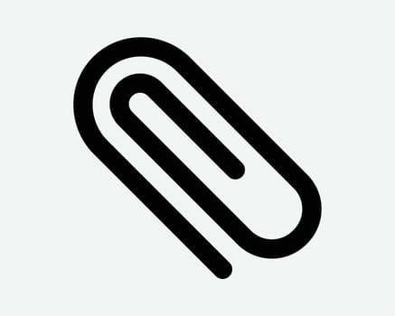 Paper Clip Attachment Attach File Link Icon Black White Shape Outline Paperclip Note Fastener Office School Stationary Clamp Document Sign Symbol vector