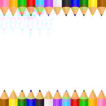 colorful pencils crayon pastel cute in a row on white copy space, collection colored pencils rows for banner preschool kids, clip art crayon pencil cartoon, rainbow pencil kindergarten child banner vector