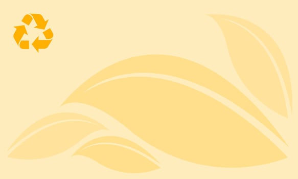 recycle symbol on yellow soft background graphic leaf pattern, template banner background nature for copy space, background yellow soft for garbage waste recycle article documents or presentation vector